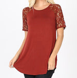 FINAL SALE Lace Sleeve Shirt