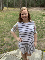 Striped Floral Dress