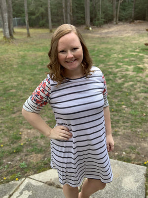 Striped Floral Dress