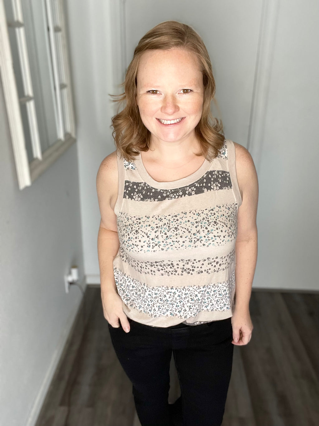 Floral Stripe Tank